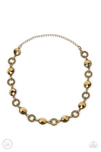 Load image into Gallery viewer, Paparazzi Rhinestone Rollout - Brass Necklace
