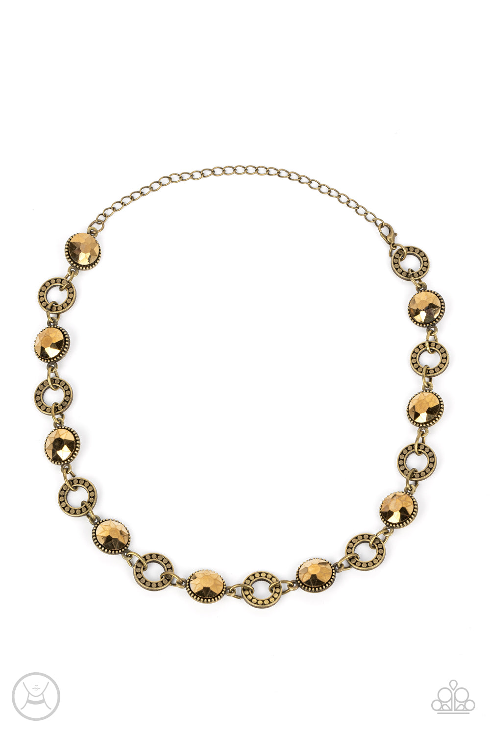 Paparazzi Rhinestone Rollout - Brass Necklace