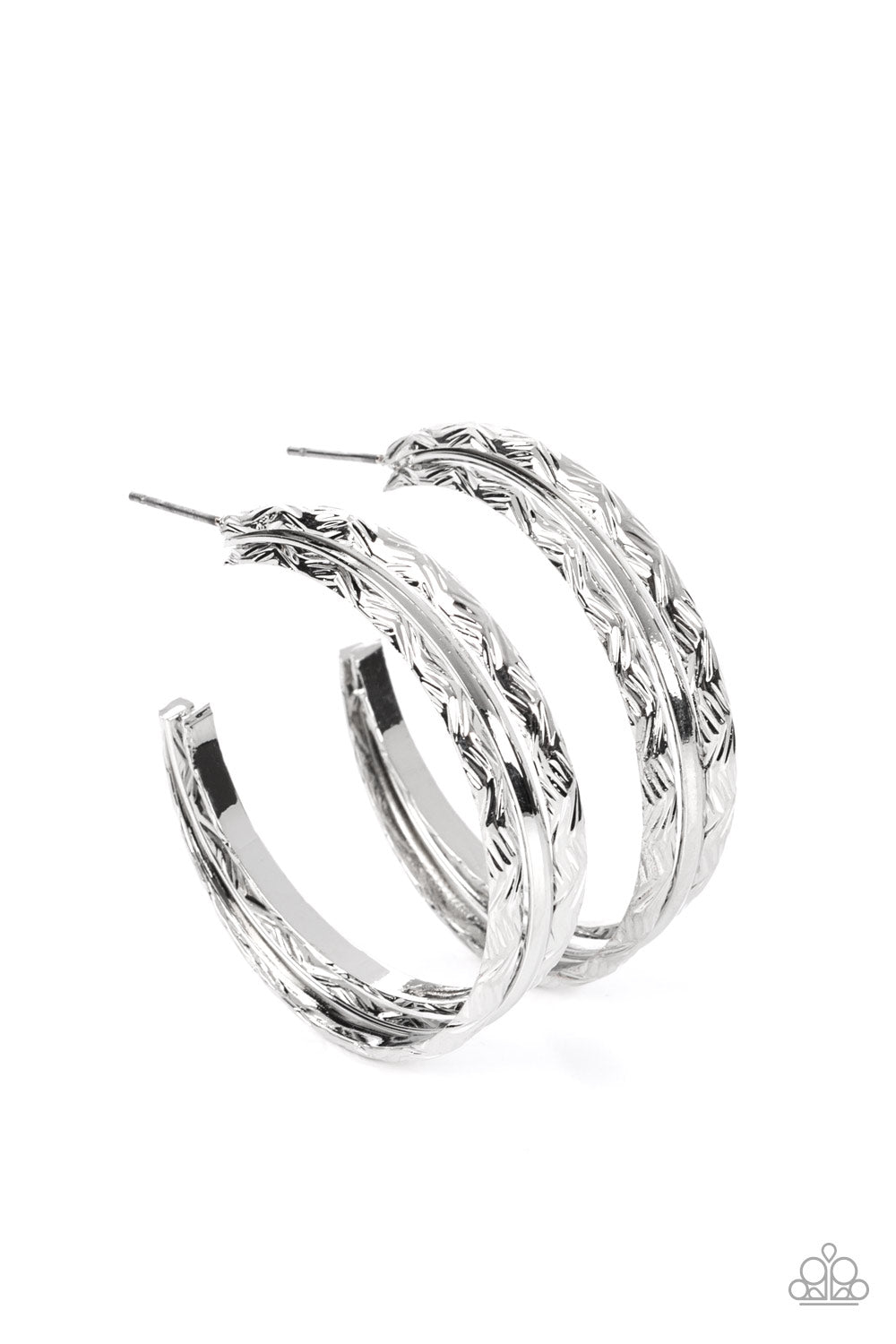 Paparazzi CONTOUR de Force - Silver Earrings