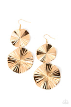 Load image into Gallery viewer, Paparazzi In Your Wildest FAN-tasy - Gold Earring
