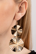 Load image into Gallery viewer, Paparazzi In Your Wildest FAN-tasy - Gold Earring
