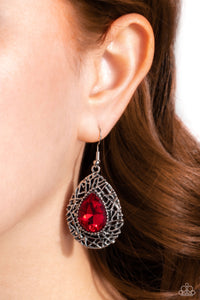 Paparazzi Nest Nouveau - Red Earrings