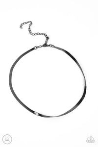 Paparazzi In No Time Flat - Black Necklace