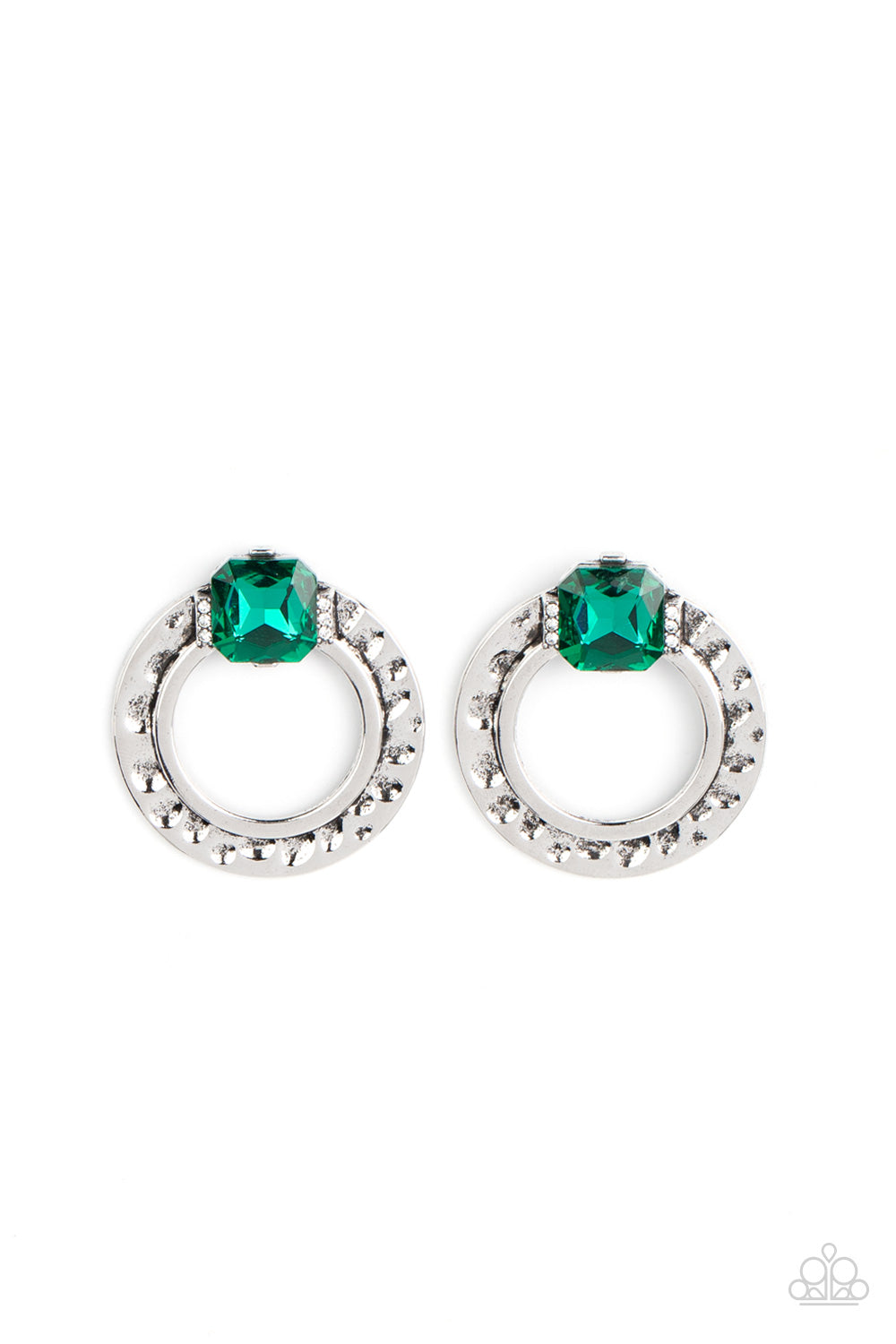 Paparazzi Smoldering Scintillation - Green Earrings