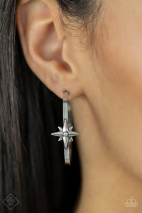 Paparazzi Lone Star Shimmer - White Earrings