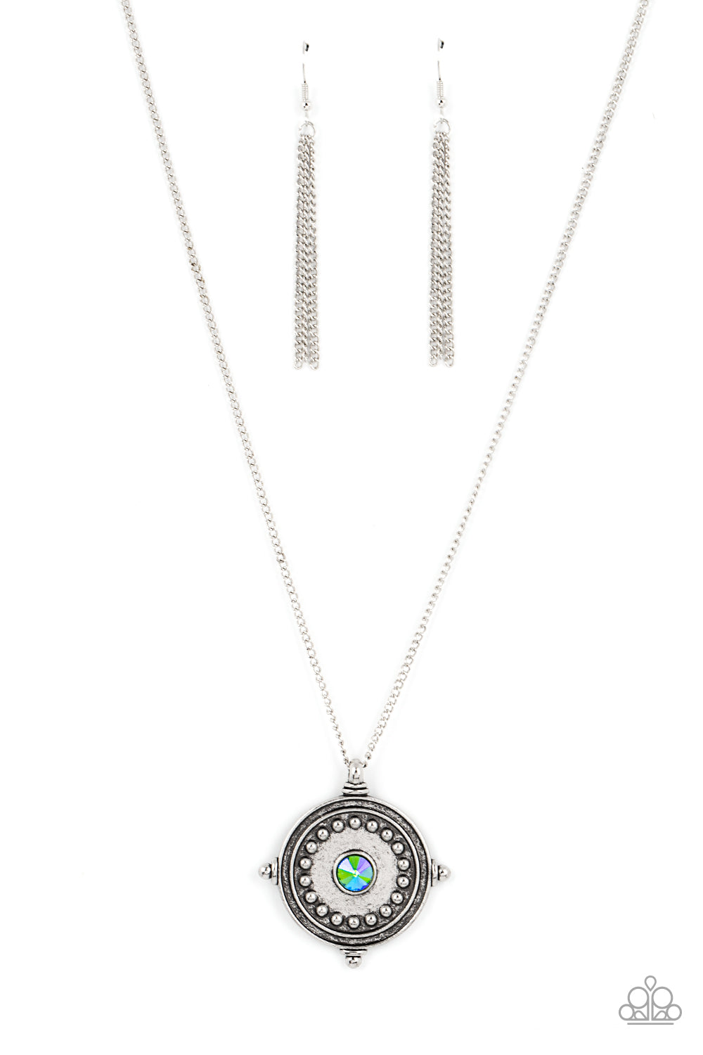 Paparazzi Compass Composure - Green Necklace