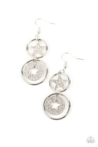 Paparazzi Liberty and SPARKLE for All - White Earrings