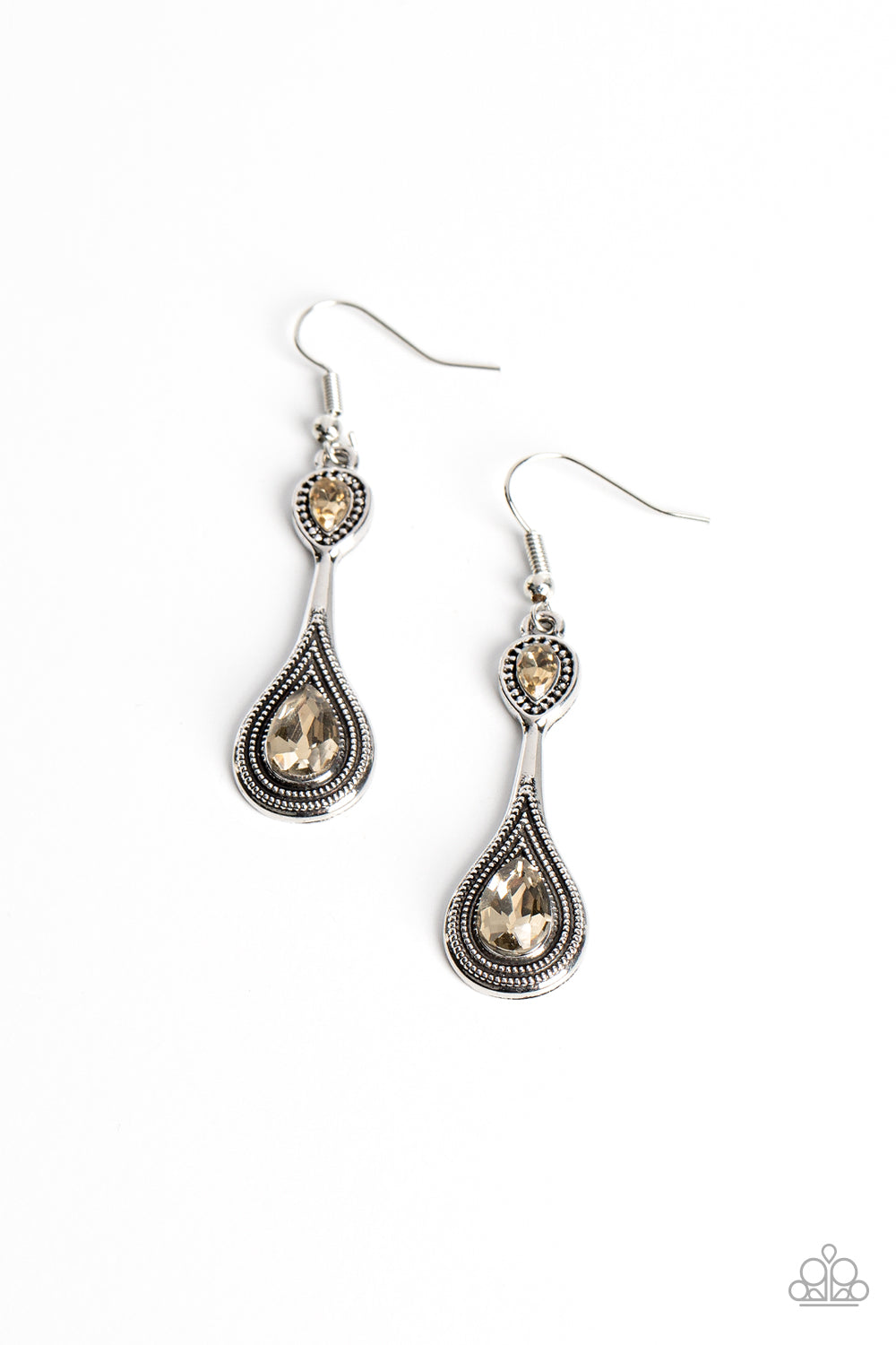 Paparazzi Dazzling Droplets - Brown Earrings