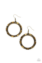 Load image into Gallery viewer, Paparazzi Gritty Glow - Brass Earrings
