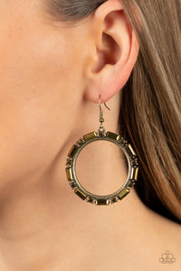 Paparazzi Gritty Glow - Brass Earrings
