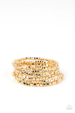 Load image into Gallery viewer, Paparazzi Right on CUBE - Gold Bracelet
