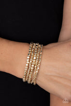 Load image into Gallery viewer, Paparazzi Right on CUBE - Gold Bracelet
