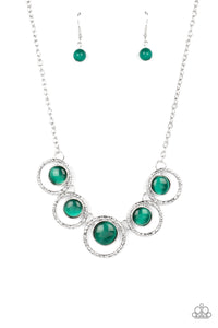 Paparazzi Elliptical Enchantment - Green Necklace