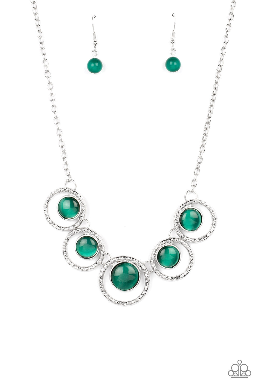 Paparazzi Elliptical Enchantment - Green Necklace