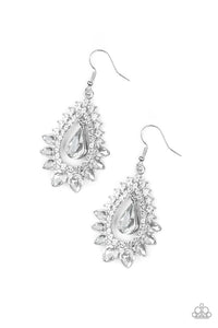 Paparazzi Boss Brilliance - White Earrings