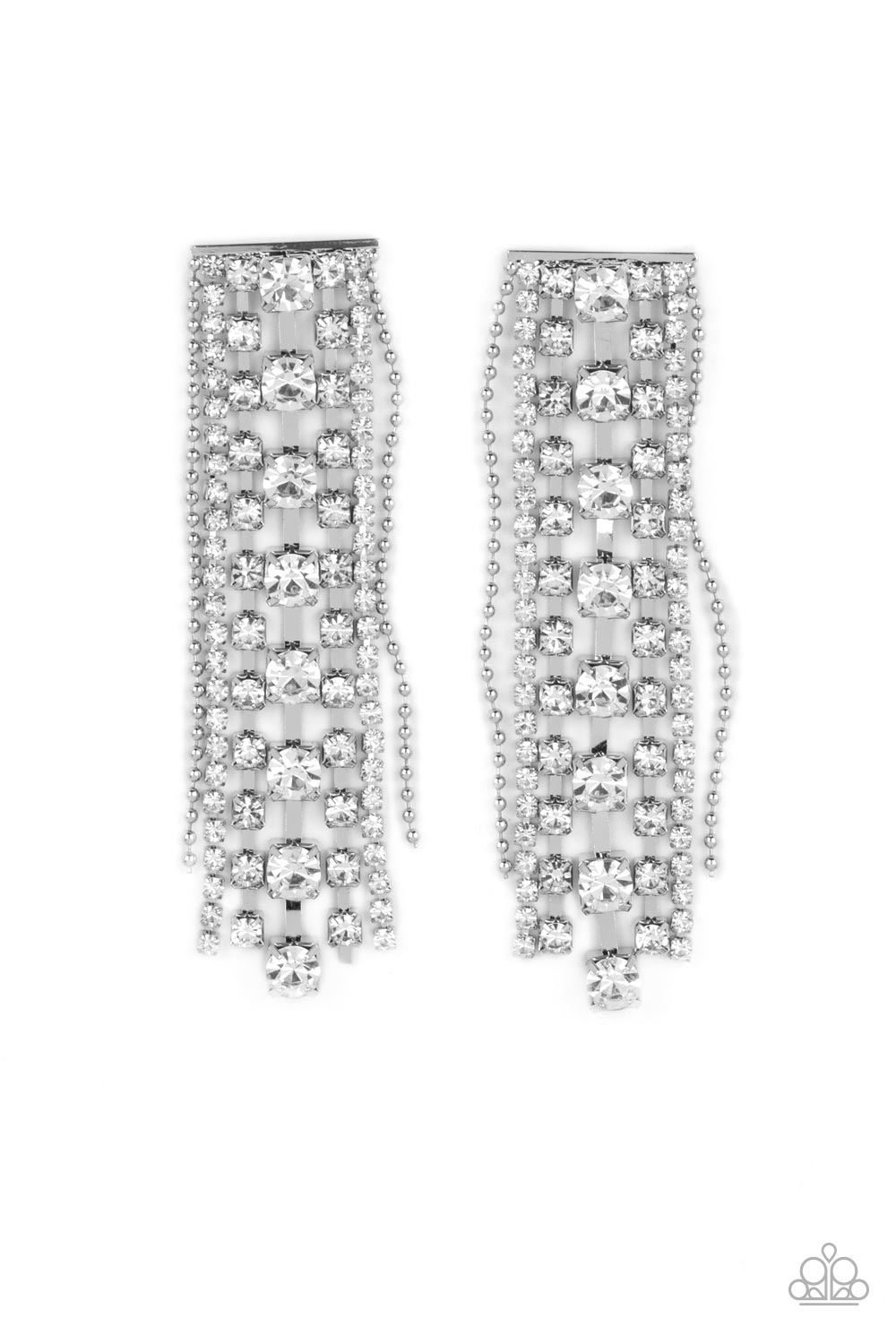 Paparazzi Starry Streamers - White Earrings