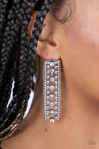Paparazzi Starry Streamers - White Earrings