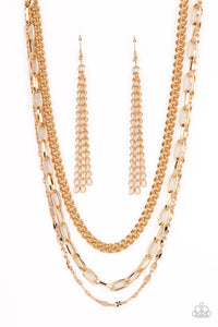 Paparazzi Galvanized Grit - Gold Necklace