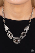 Load image into Gallery viewer, Paparazzi Textured TRAPEZOID - Silver Necklace
