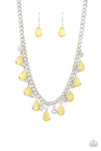 Paparazzi Frosted and Framed - Yellow Necklace