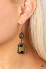 Load image into Gallery viewer, Paparazzi Starry-Eyed Sparkle - Brass Earring
