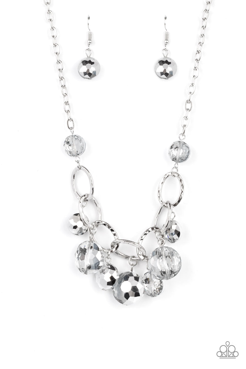 Paparazzi Rhinestone River - Silver Necklace