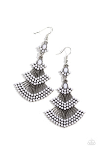 Paparazzi Eastern Expression - White Earrings