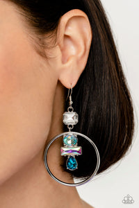 Paparazzi Geometric Glam - Blue Earrings
