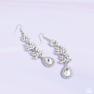 Paparazzi Water Lily Whimsy - White Earrings