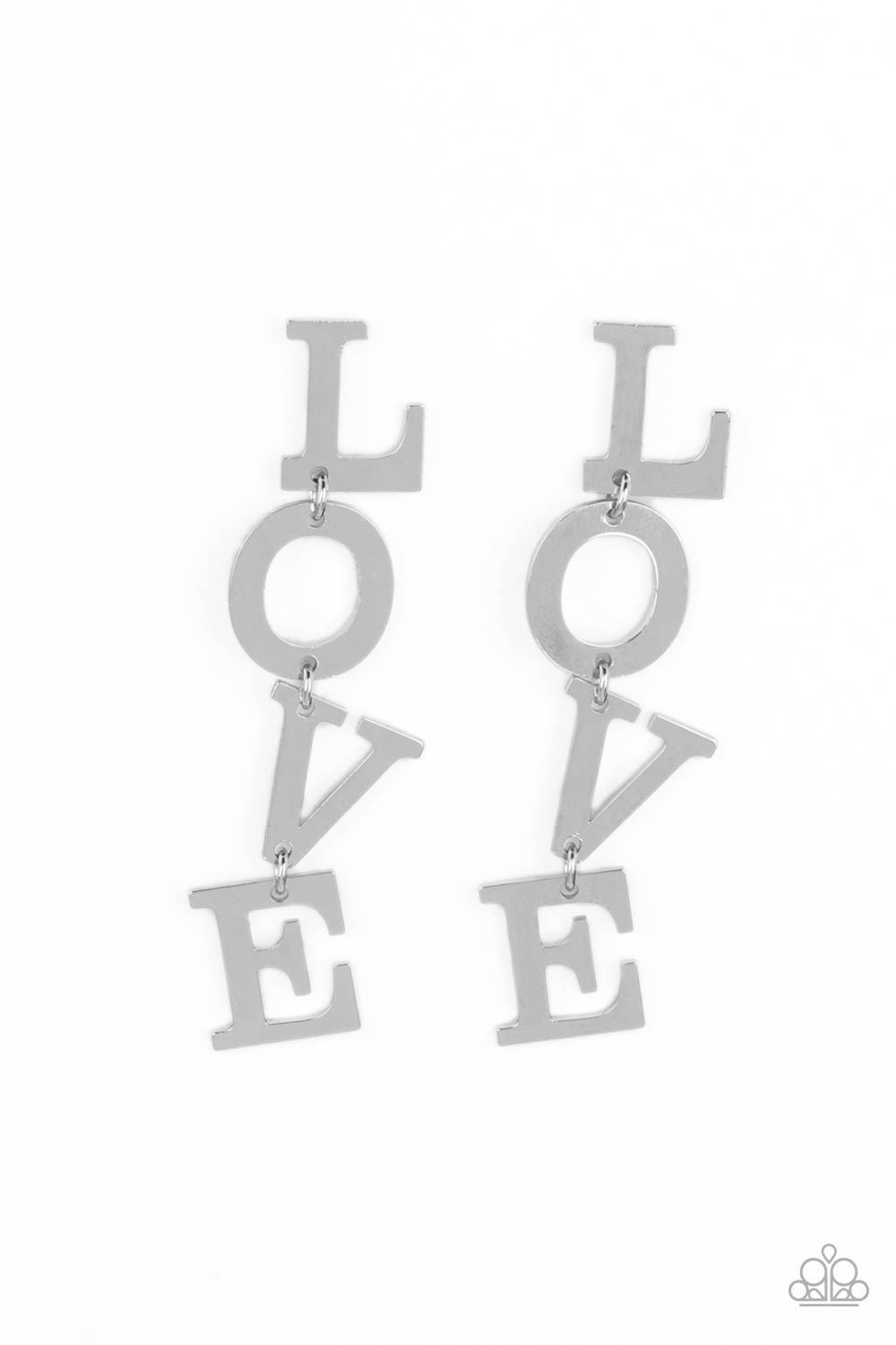Paparazzi L-O-V-E - Silver Earrings