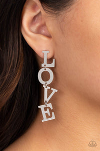 Paparazzi L-O-V-E - Silver Earrings