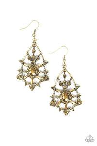 Paparazzi Gatsby Glimmer - Brass Earrings