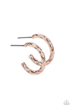 Load image into Gallery viewer, Paparazzi Triumphantly Textured - Rose Gold Earring
