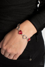 Load image into Gallery viewer, Paparazzi Sentimental Sweethearts - Red Bracelet
