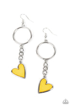 Load image into Gallery viewer, Paparazzi Don’t Miss a HEARTBEAT - Yellow Earring
