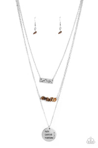 Paparazzi Miracle Mountains - Brown Necklace