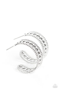 Paparazzi Dotted Darling - Silver Earrings