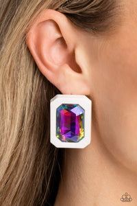 Paparazzi Edgy Emeralds - Multi Earrings