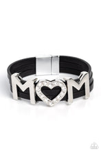 Load image into Gallery viewer, Paparazzi Heart of Mom - Black Bracelet
