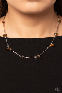 Paparazzi Chiseled Construction - Brown Necklace