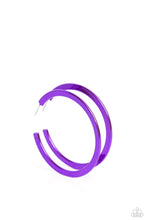 Load image into Gallery viewer, Paparazzi Pop HOOP - Purple Earrings
