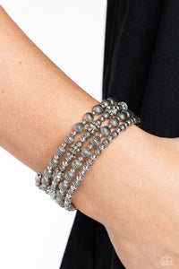 Paparazzi Striped Stack - Silver Bracelet