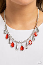 Load image into Gallery viewer, Paparazzi Teardrop Timbre - Red Necklace
