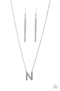 Paparazzi Leave Your Initials - Silver N Necklace