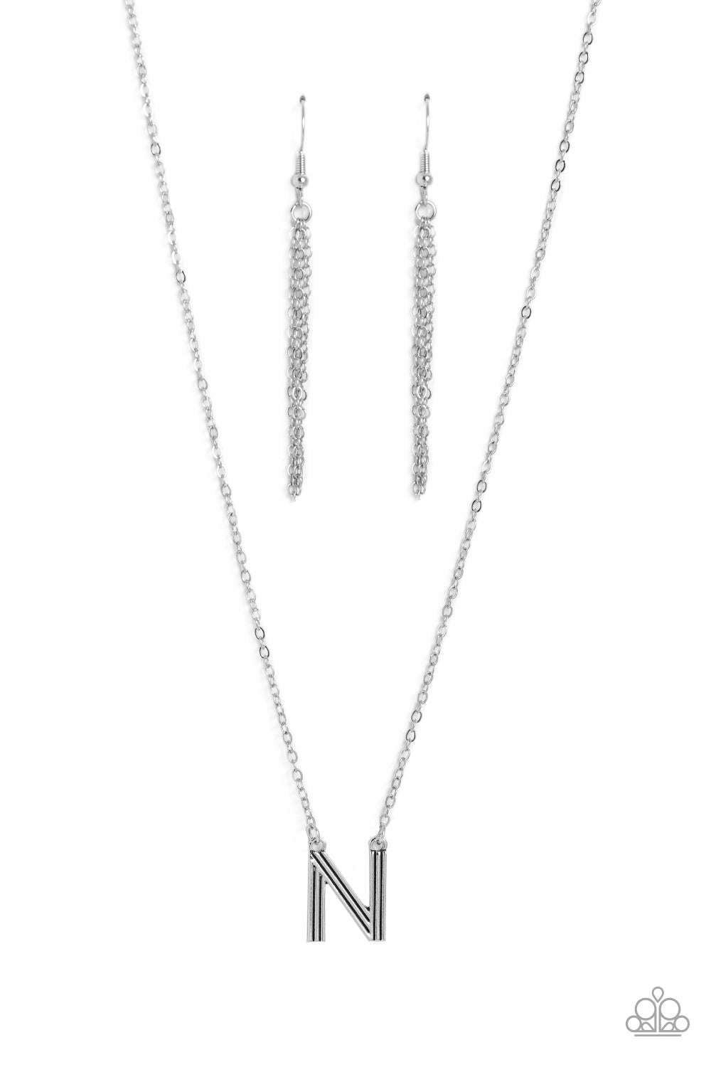 Paparazzi Leave Your Initials - Silver N Necklace