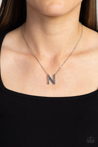 Paparazzi Leave Your Initials - Silver N Necklace