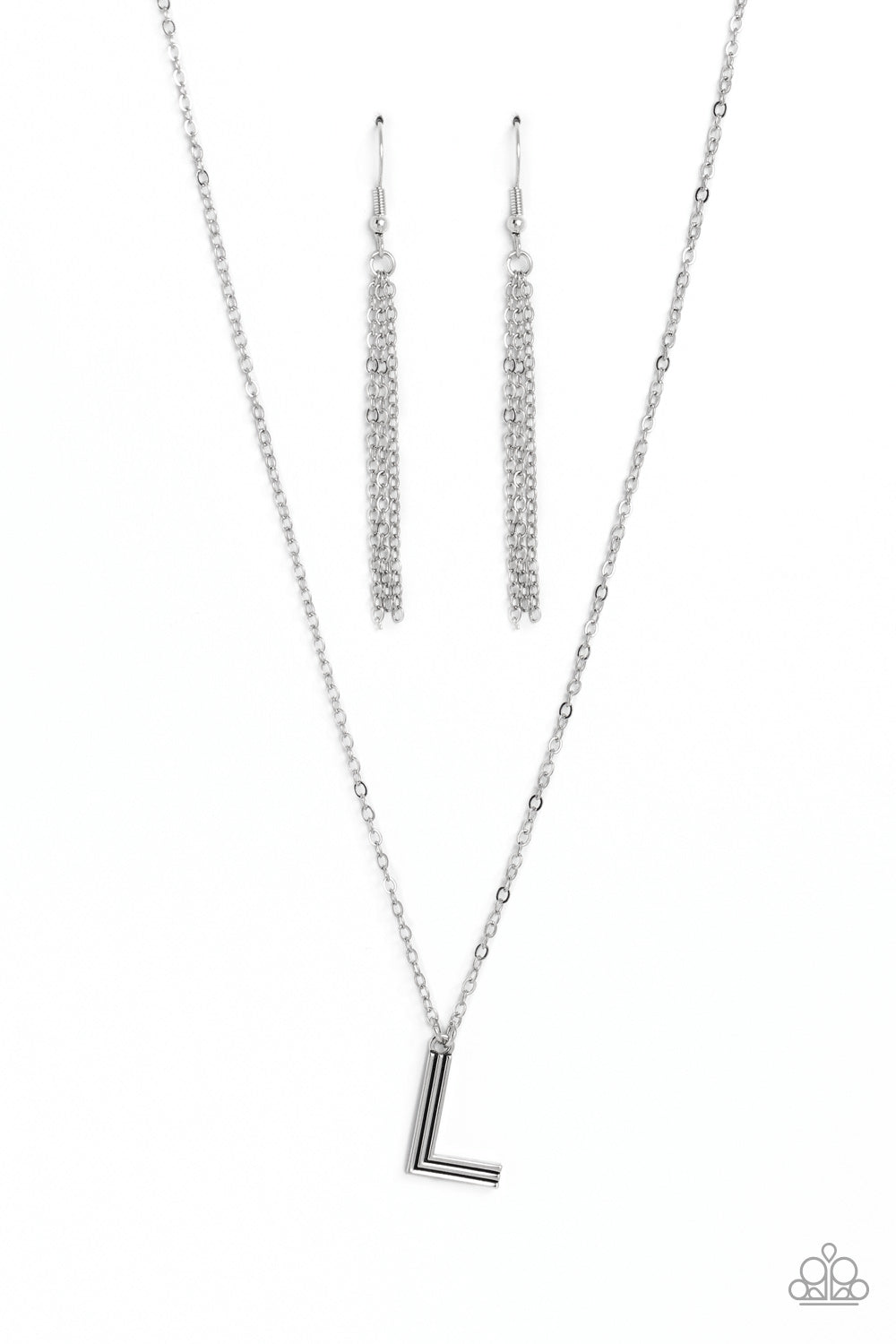 Paparazzi Leave Your Initials - Silver L Necklace