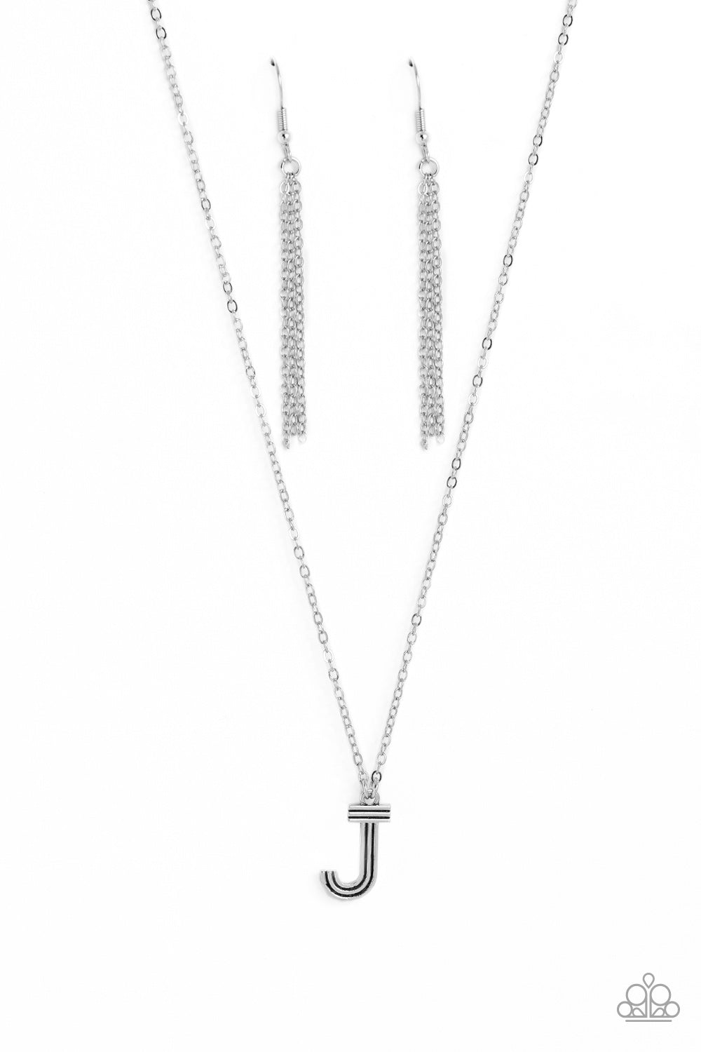 Paparazzi Leave Your Initials - Silver J Necklace