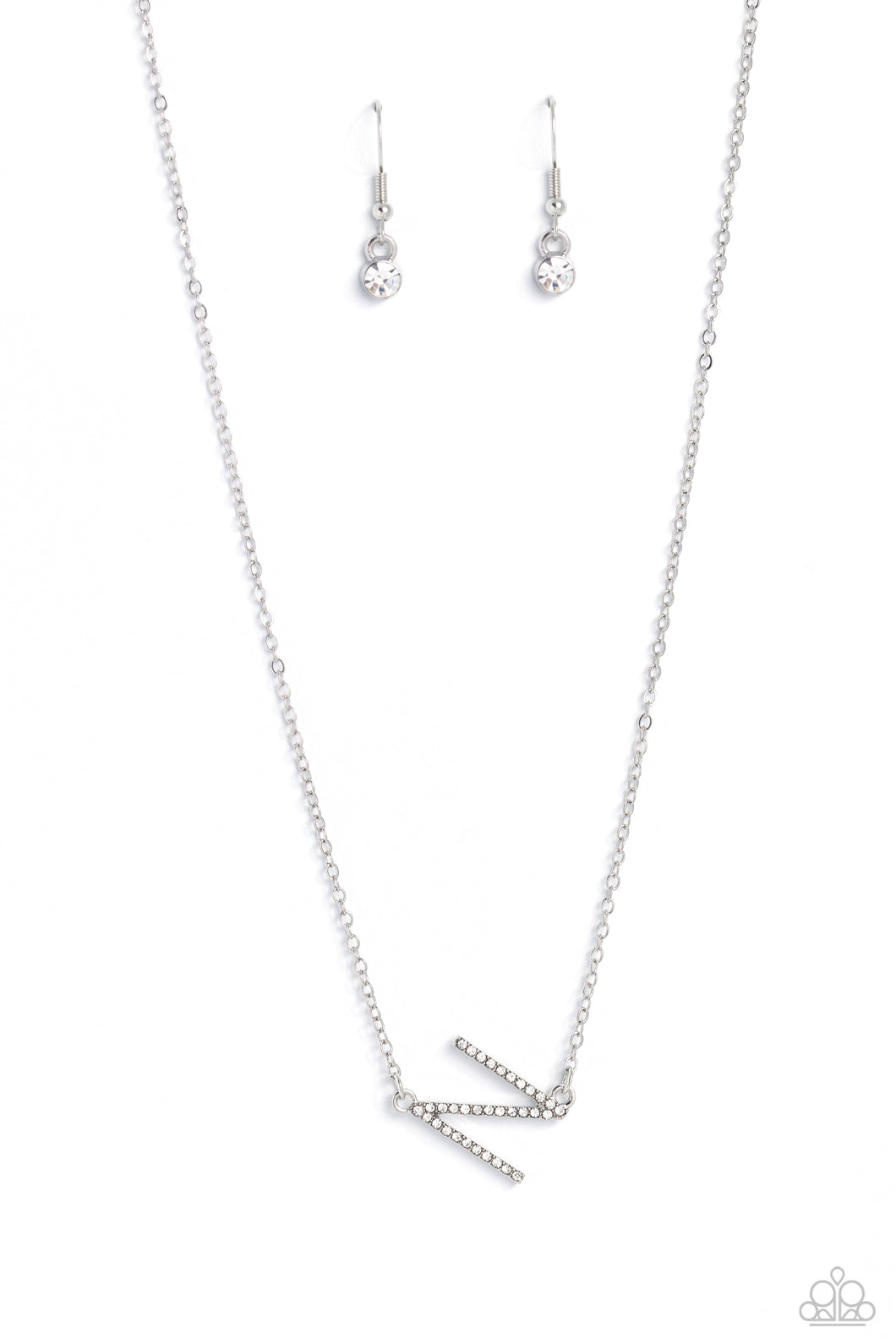 Paparazzi INITIALLY Yours - N - White Necklace