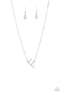 Paparazzi INITIALLY Yours - F - White Necklace